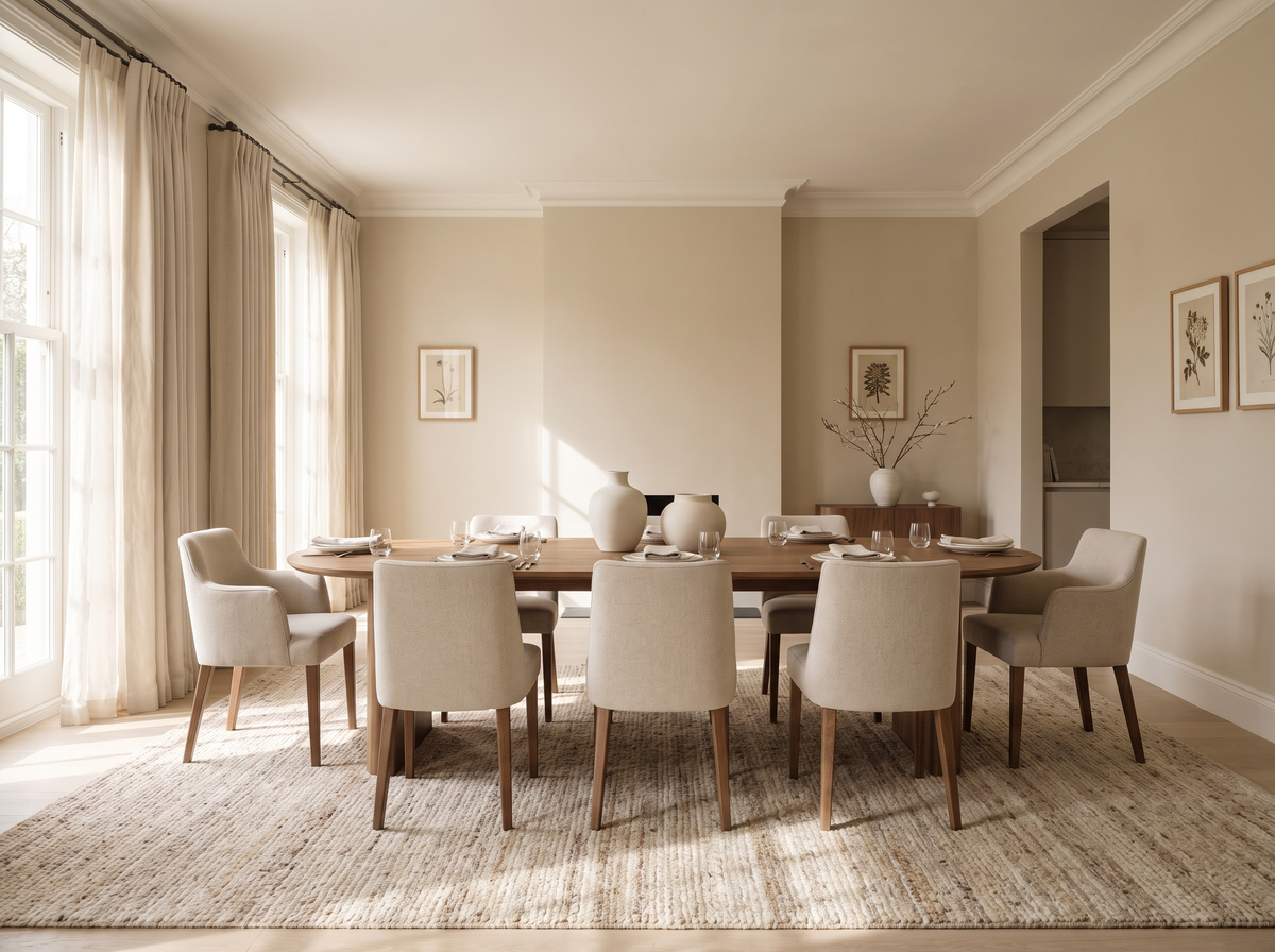 Tapis de salle à manger sous une table Image