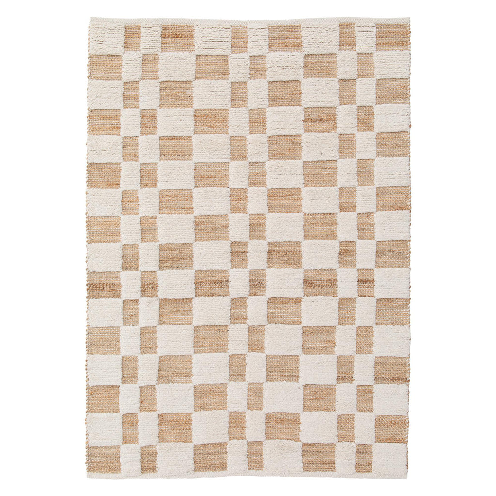 Tapis salon Simiane abysse ou neige en jute