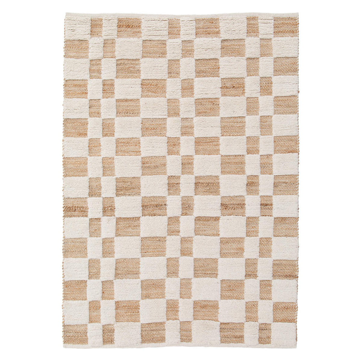 Tapis salon Simiane abysse ou neige en jute