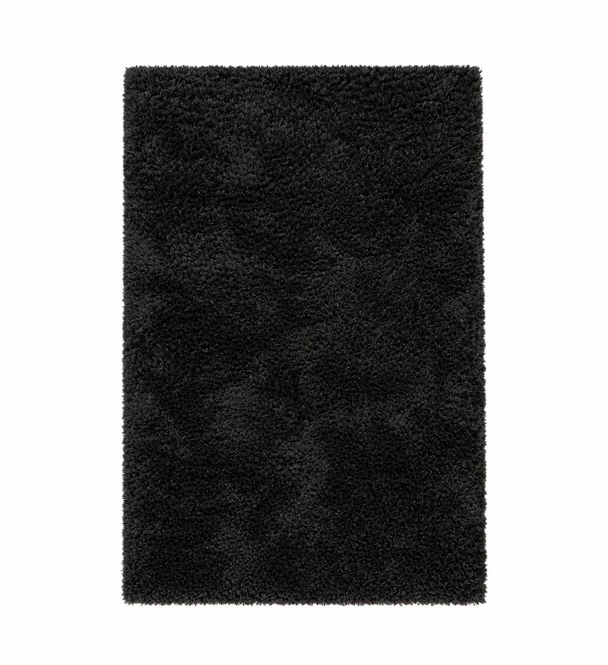Tapis salon Cordes caviar en polyester, vue de dessus sur fond blanc