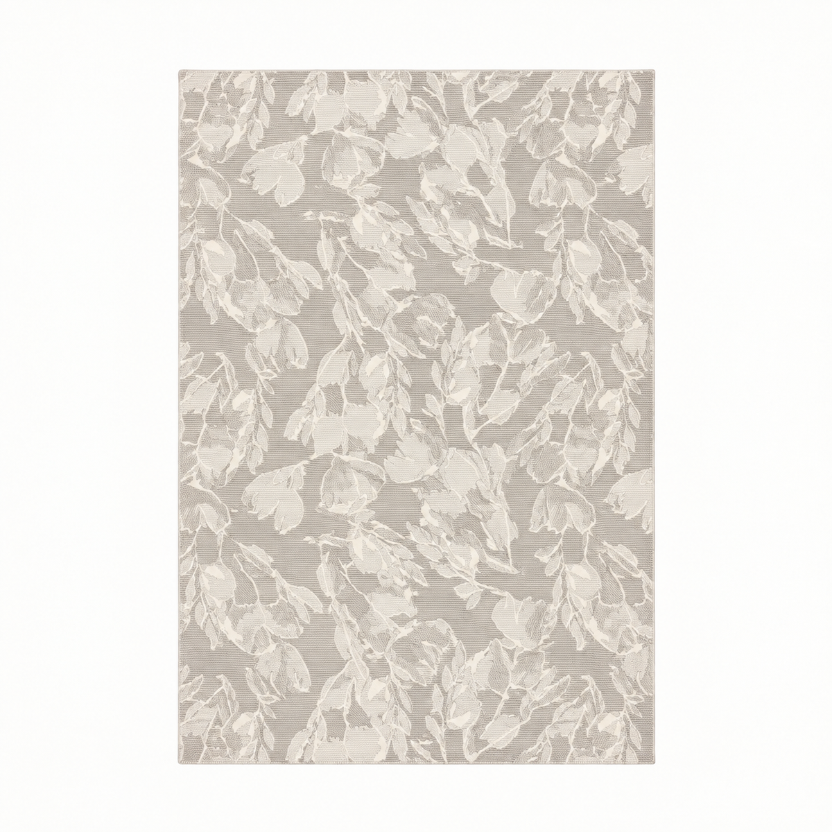 Tapis salon Kaysersberg perle en polypropylène, vue de dessus sur fond blanc