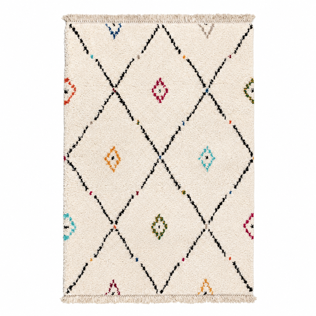 Tapis salon Rocamadour multicolore ou naturel en polypropylène