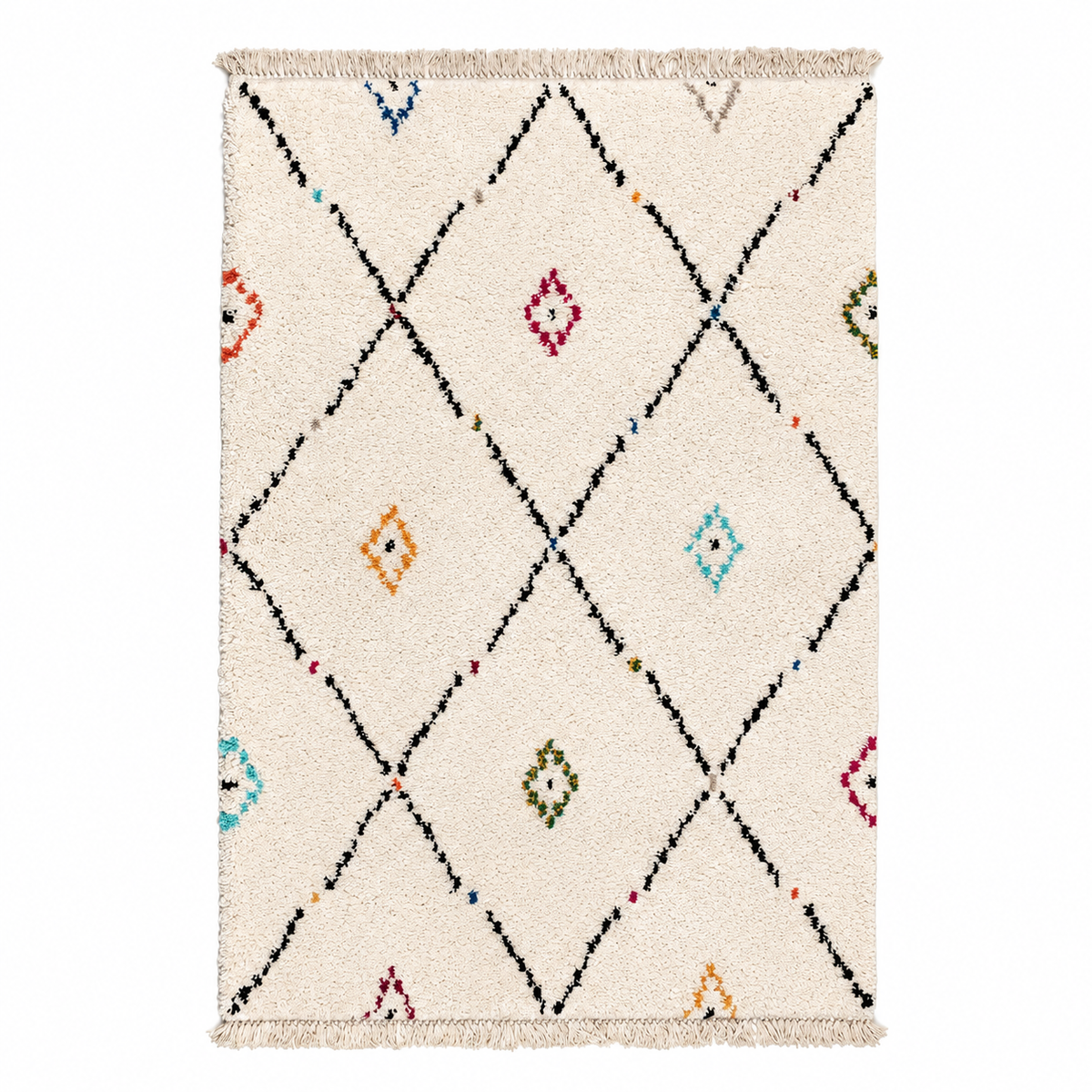 Tapis salon Rocamadour multicolore ou naturel en polypropylène