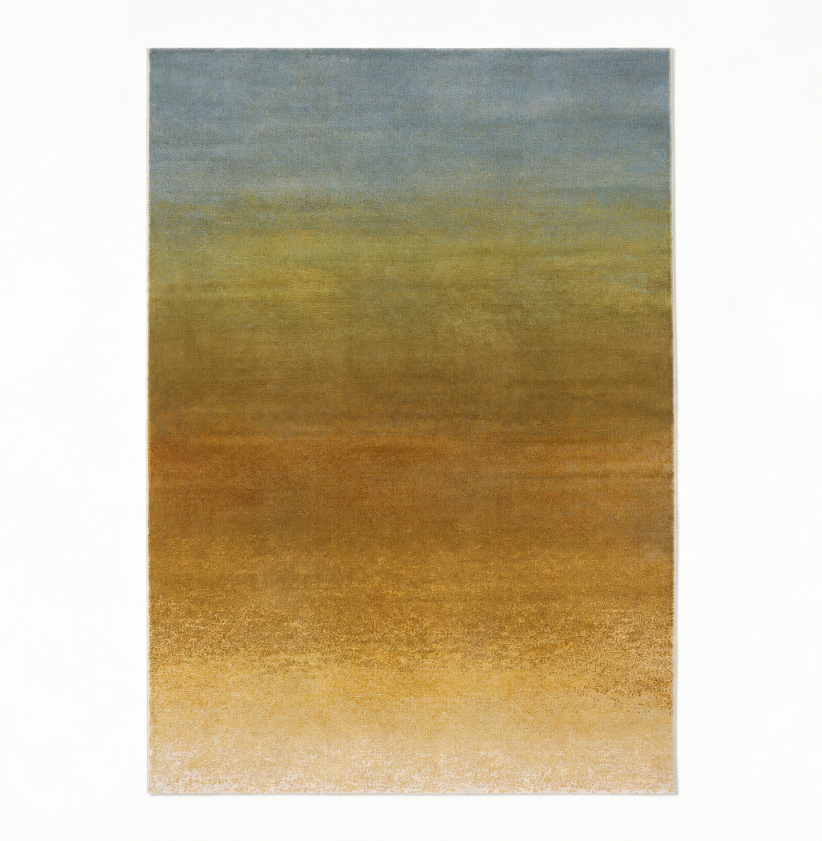Tapis salon Sare thym en polyester, vue de dessus sur fond blanc