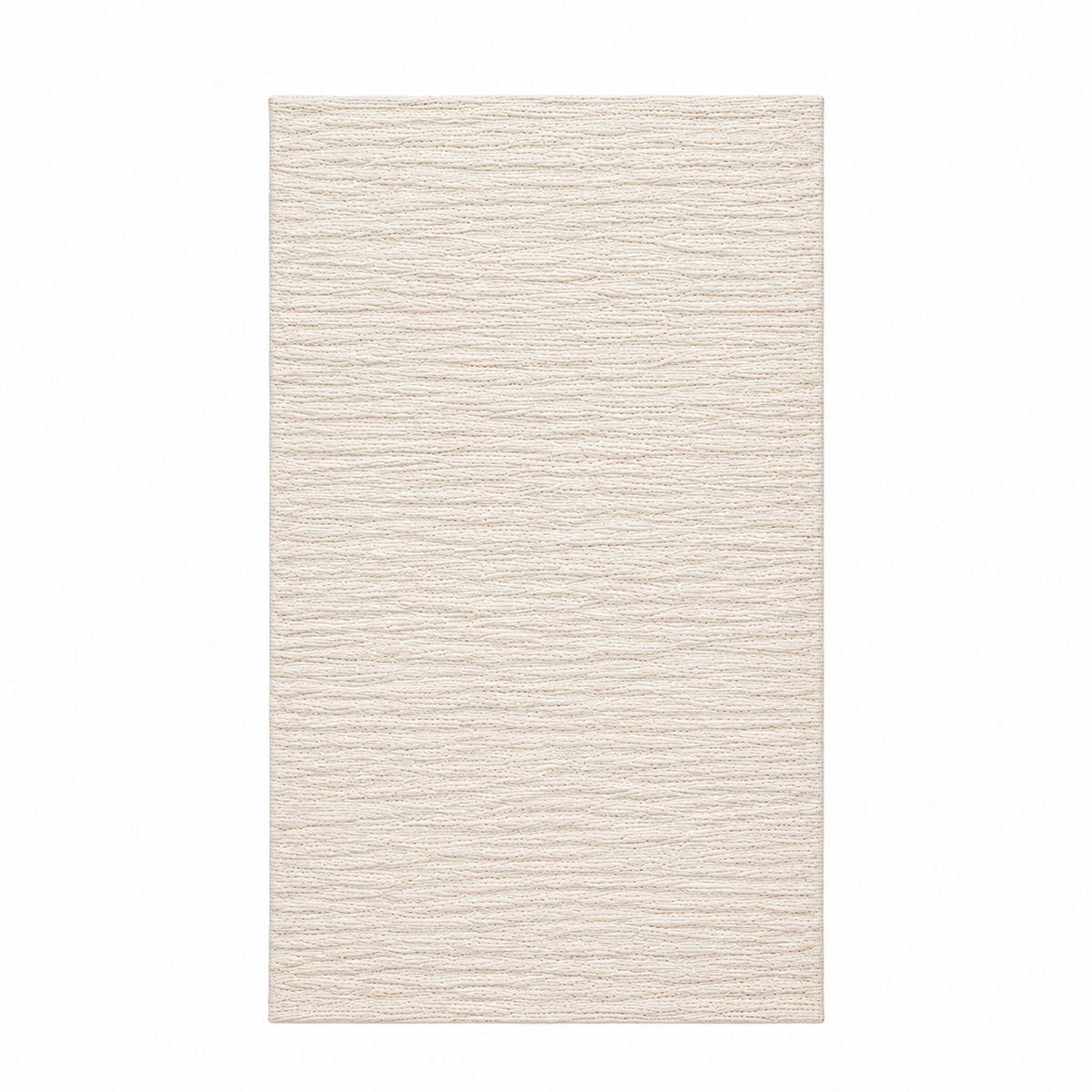 Tapis salon Alpilles naturel en polyester, vue de dessus sur fond blanc