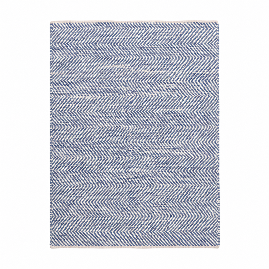 Tapis salon Mougins rouge ou blanc/bleu en cuir