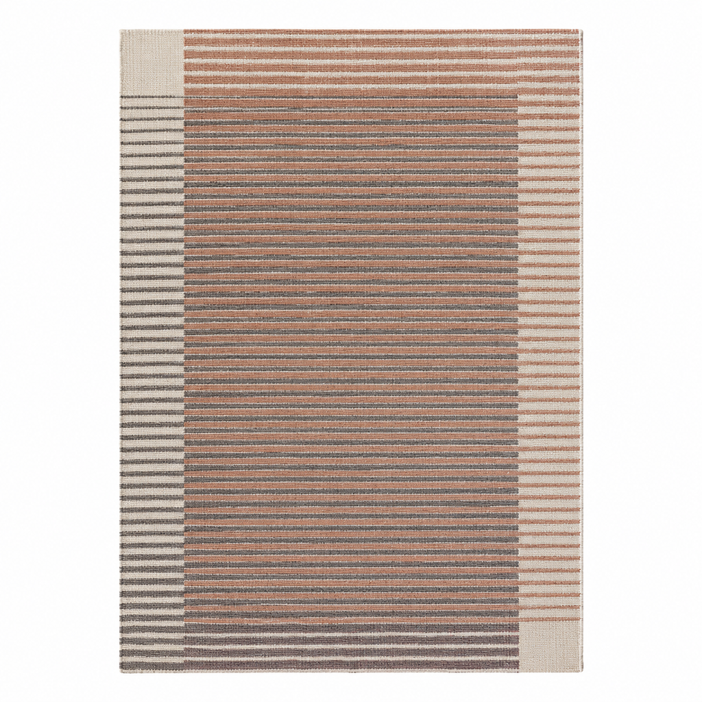 Tapis extérieur Étretat multicolore en polypropylène, vue de dessus sur fond blanc