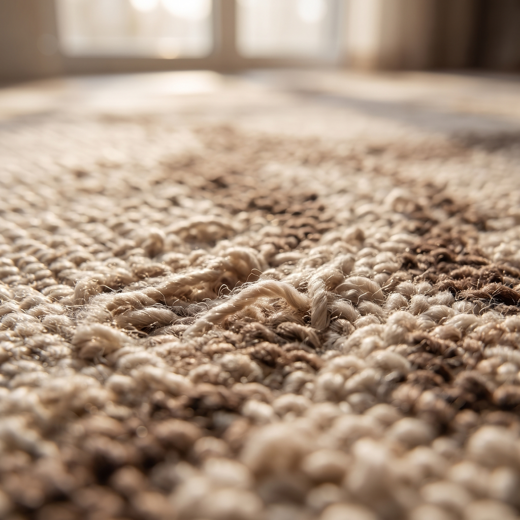 Zoom qualité du tissage du tapis Senlis