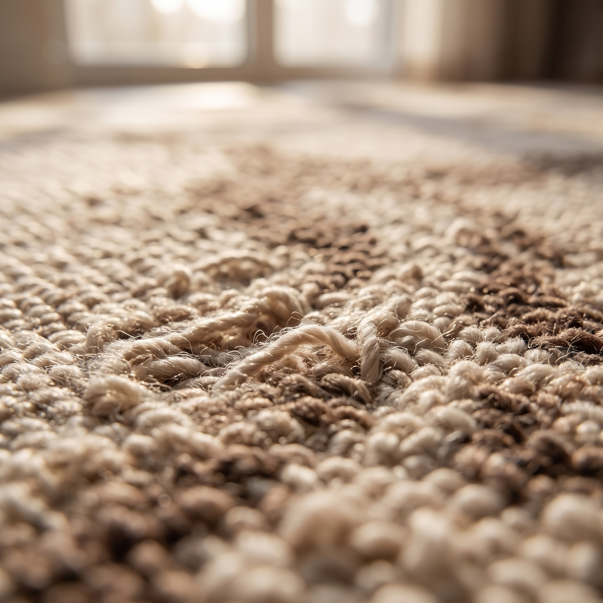 Zoom qualité du tissage du tapis Senlis