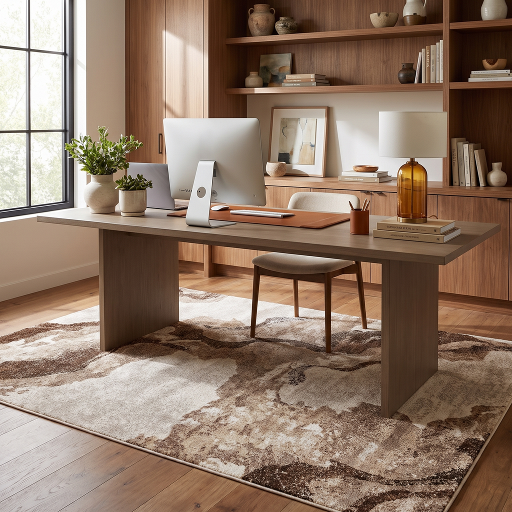 Tapis Senlis naturel - bureau vue large