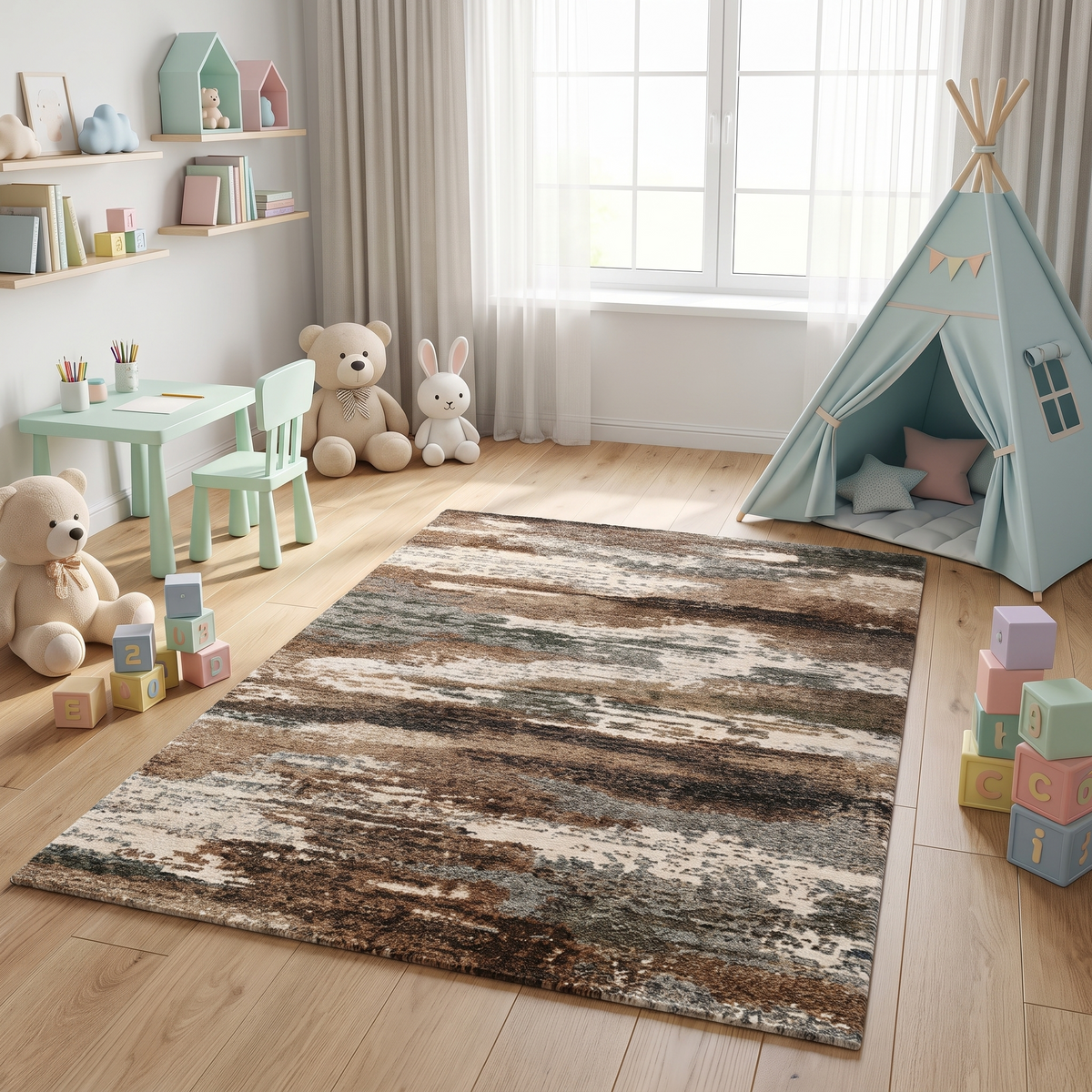 Tapis Giverny multicolore dans une chambre d'enfant
