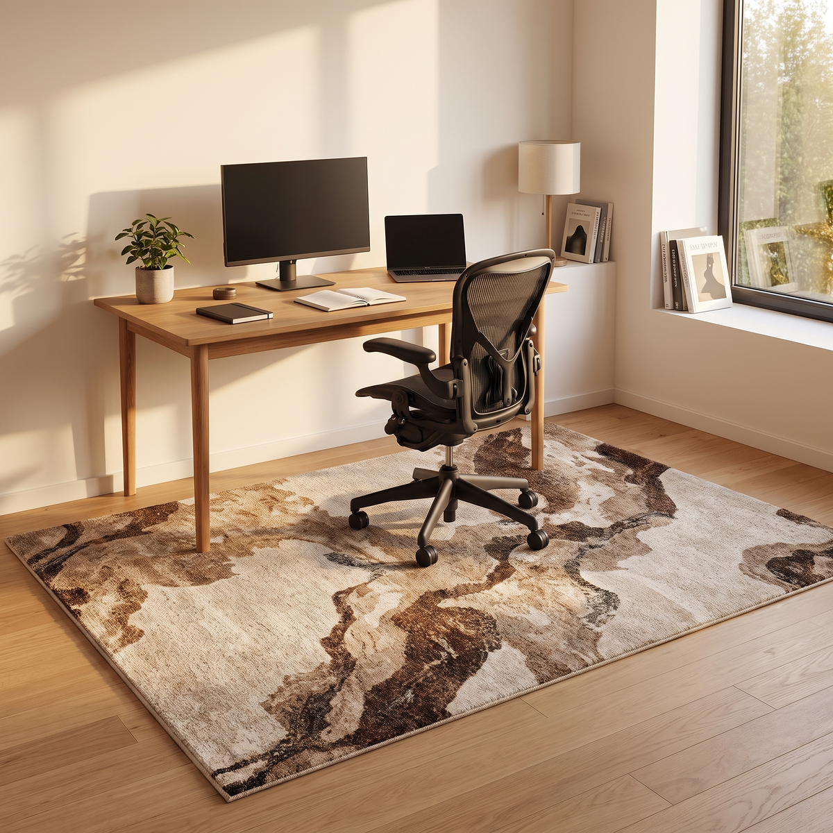 Tapis Senlis naturel dans un bureau moderne