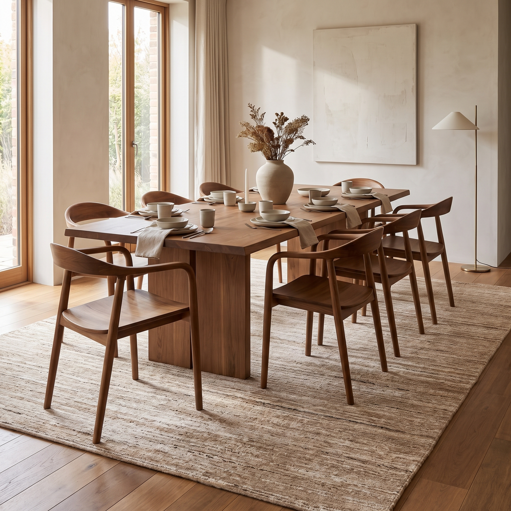 Tapis Beaune naturel dans une salle à manger