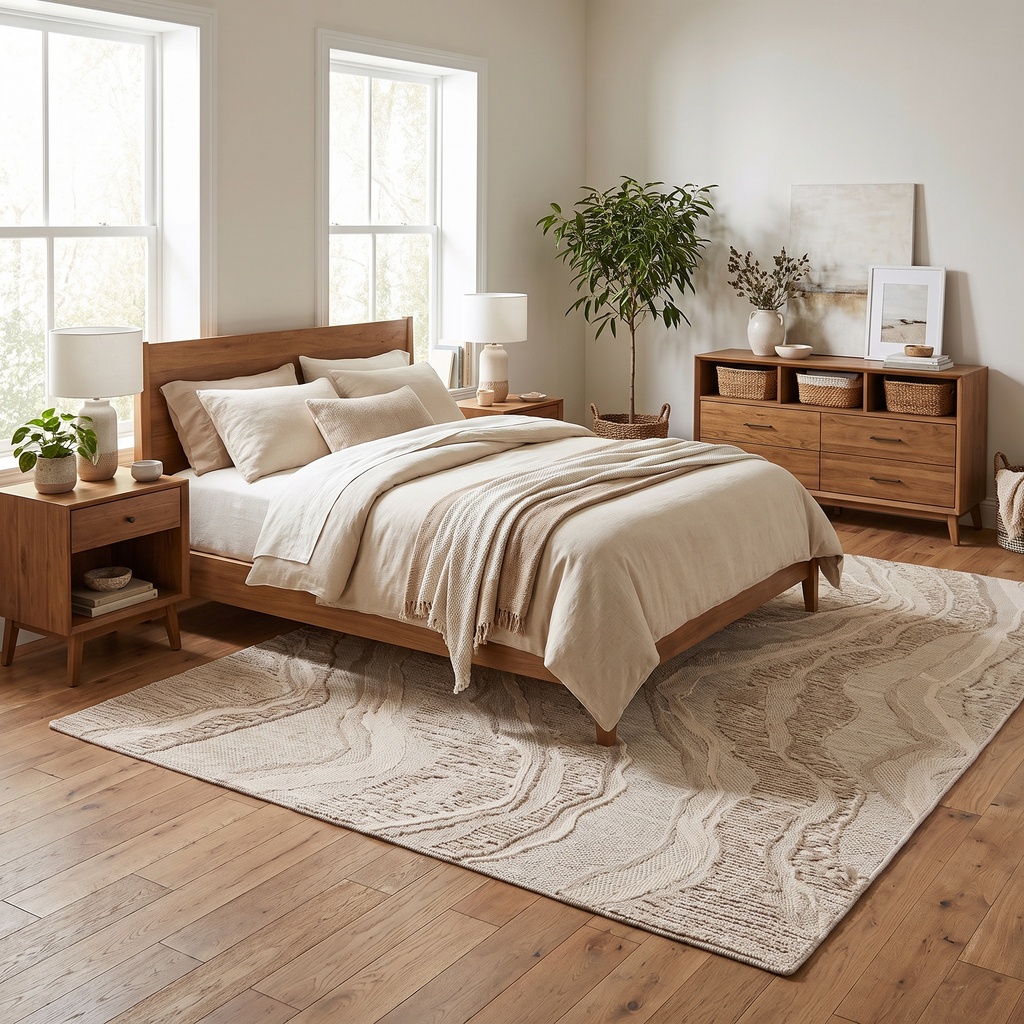 Tapis Annecy Naturel - chambre vue large