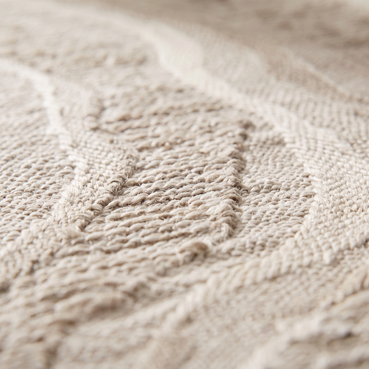 Zoom qualité du tissage du tapis Annecy Naturel