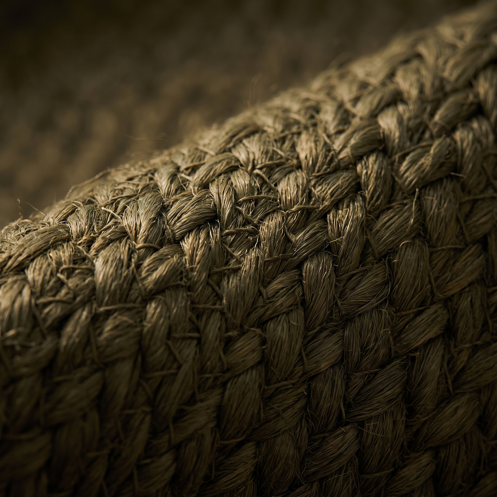 Zoom qualité du tissage du tapis Luberon Olive