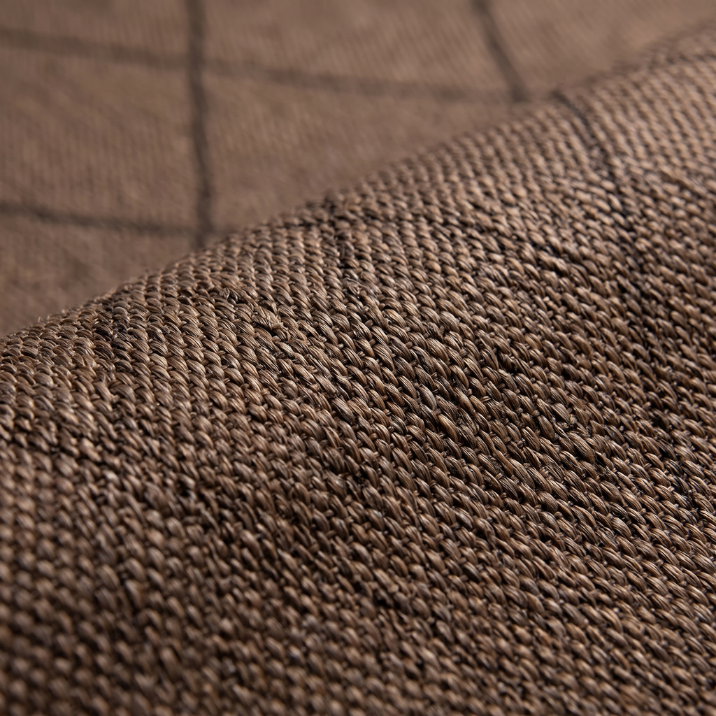 Zoom qualité du tissage du tapis Cassis Café