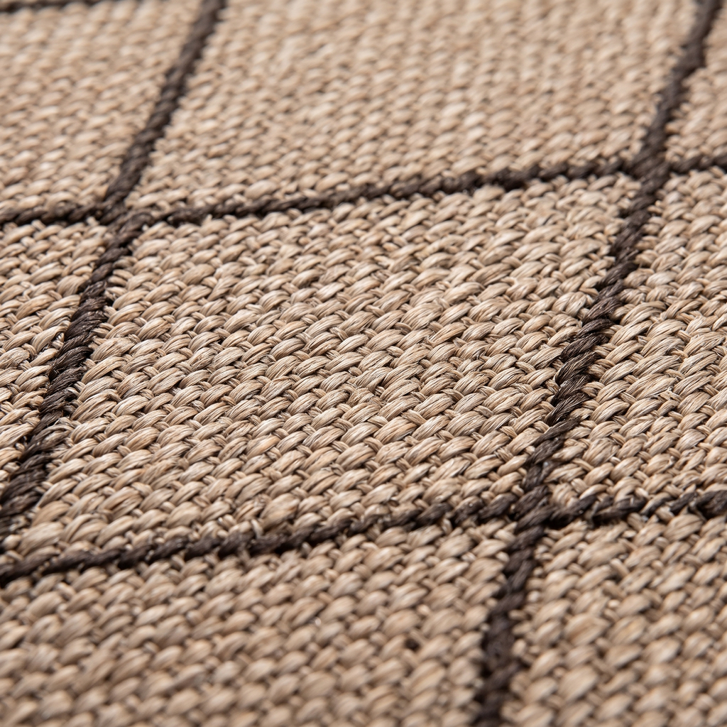 Zoom qualité du tissage du tapis Cassis Naturel