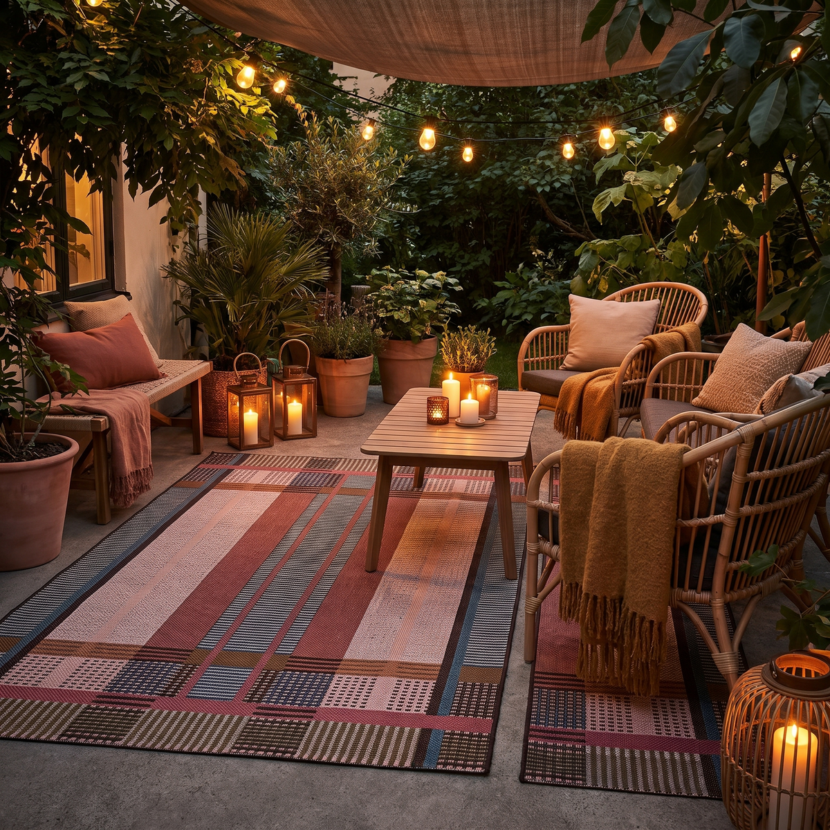 Tapis Collioure Multico - terrasse vue large