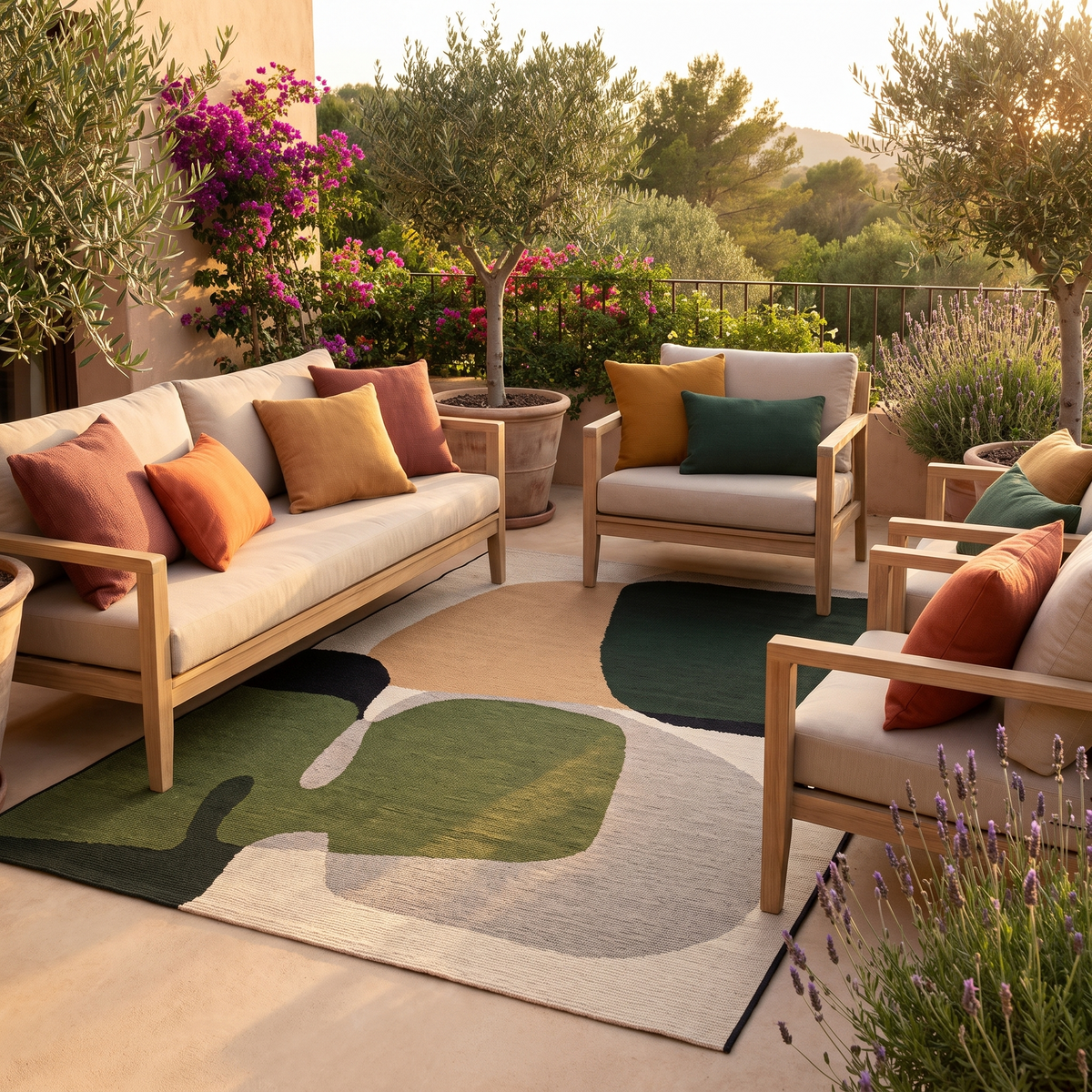 Tapis Bormes Multico sur une terrasse