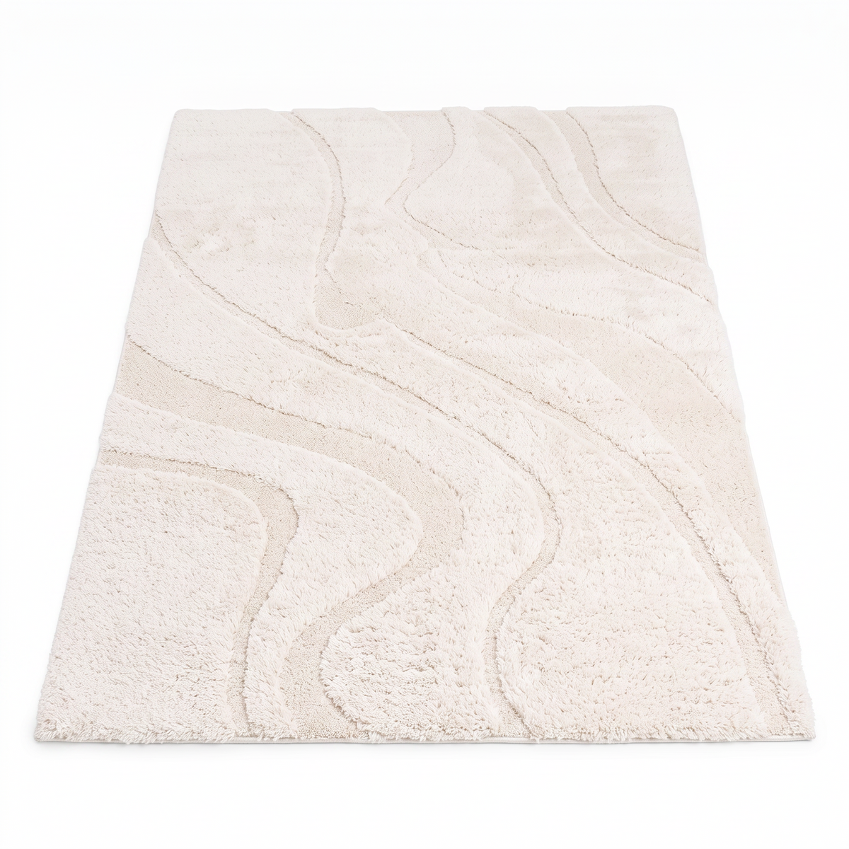 Tapis Uzès Neige - vue produit fond blanc