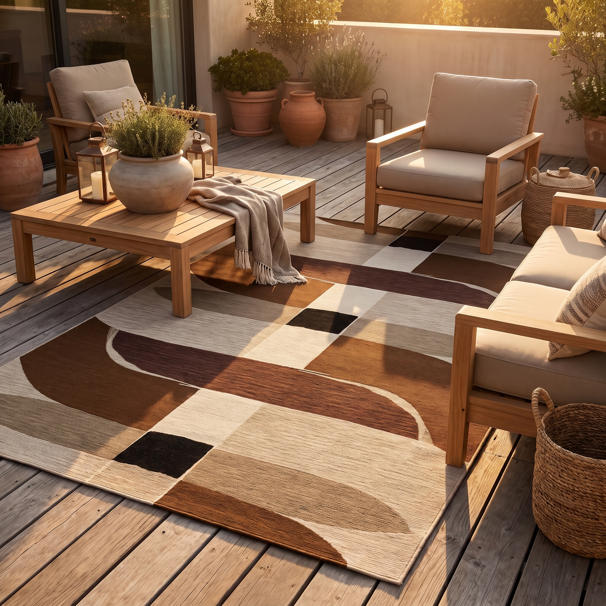 Tapis Giens Naturel - terrasse vue large