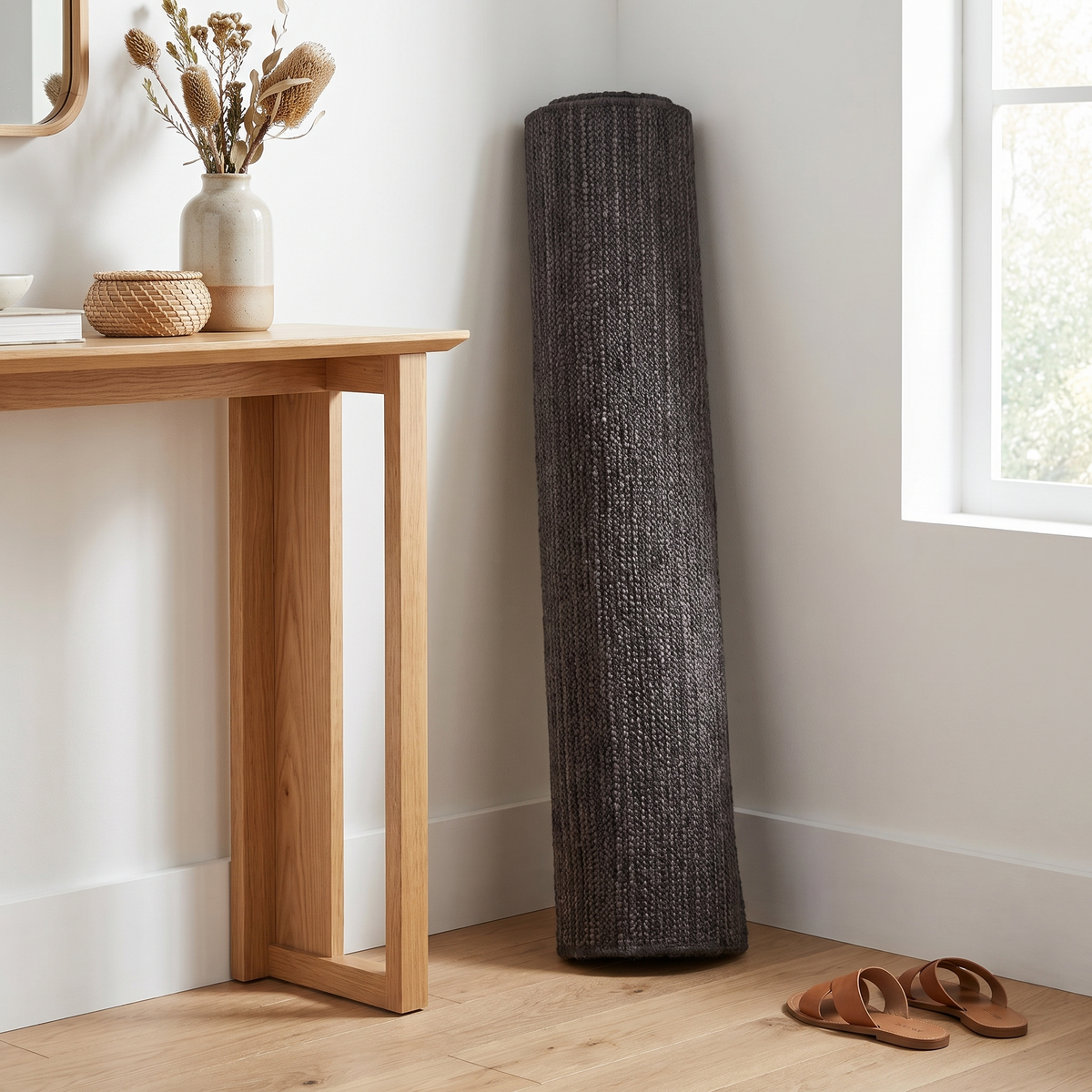 Tapis Sommières roulé en situation dans une entrée