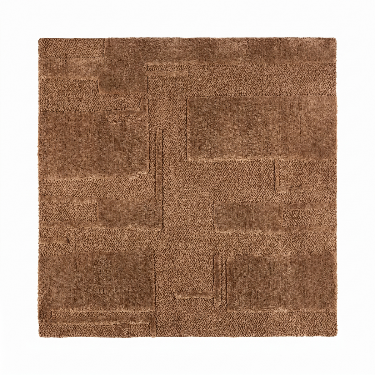 Tapis recyclé Maussane Noisette - vue produit fond blanc