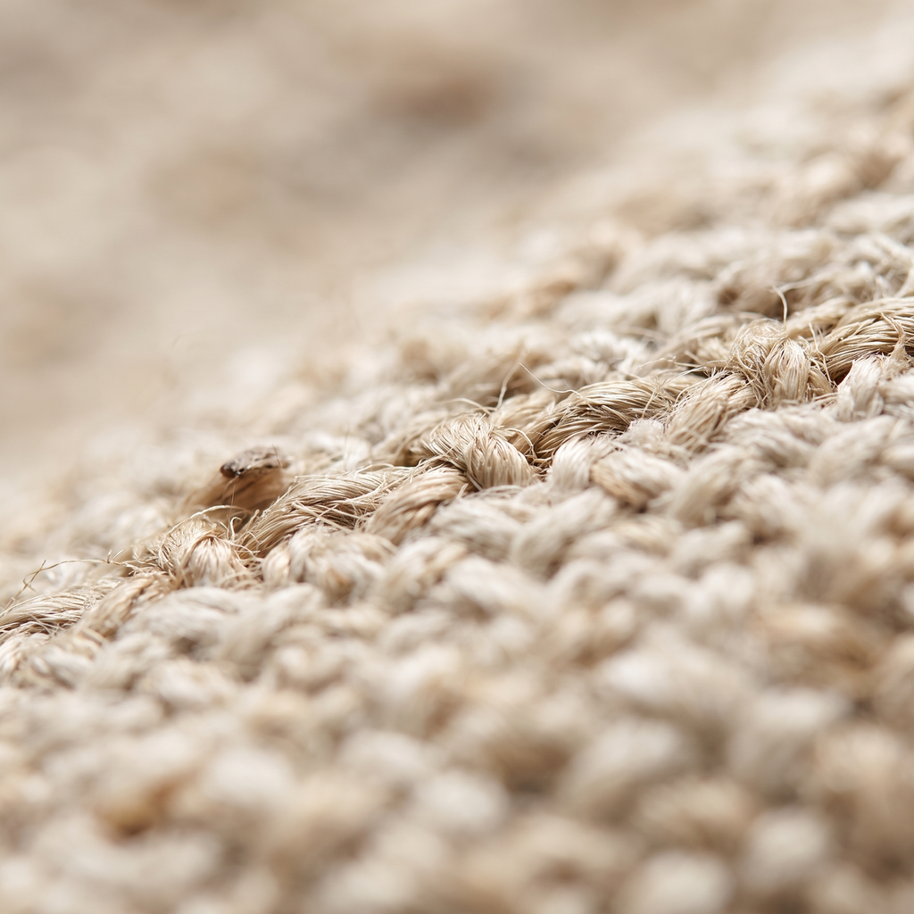 Zoom qualité du tissage du tapis Valensole
