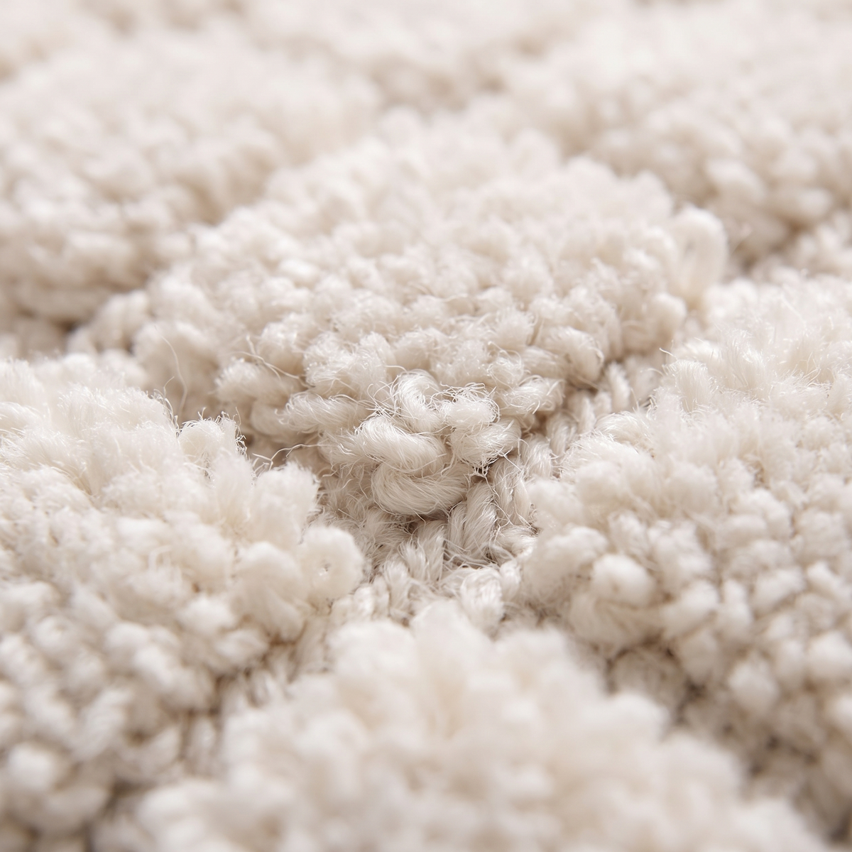 Zoom qualité du tissage du tapis recyclé Sault Neige