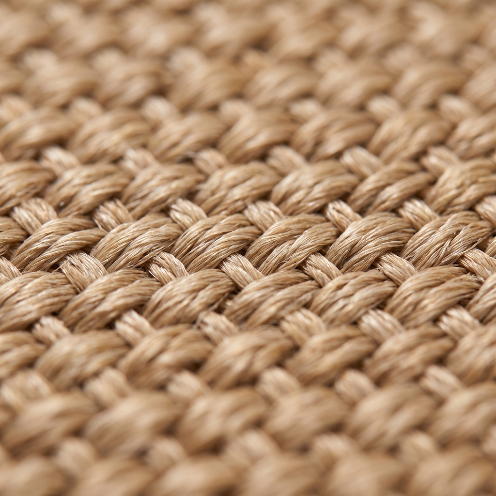 Zoom qualité du tissage du tapis Leucate Naturel