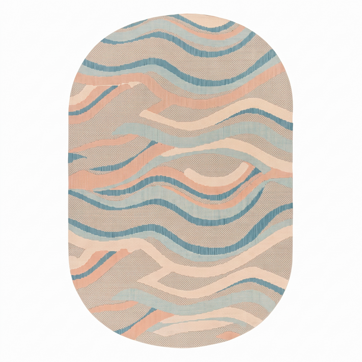 Tapis Biot ovale Multico - vue produit fond blanc