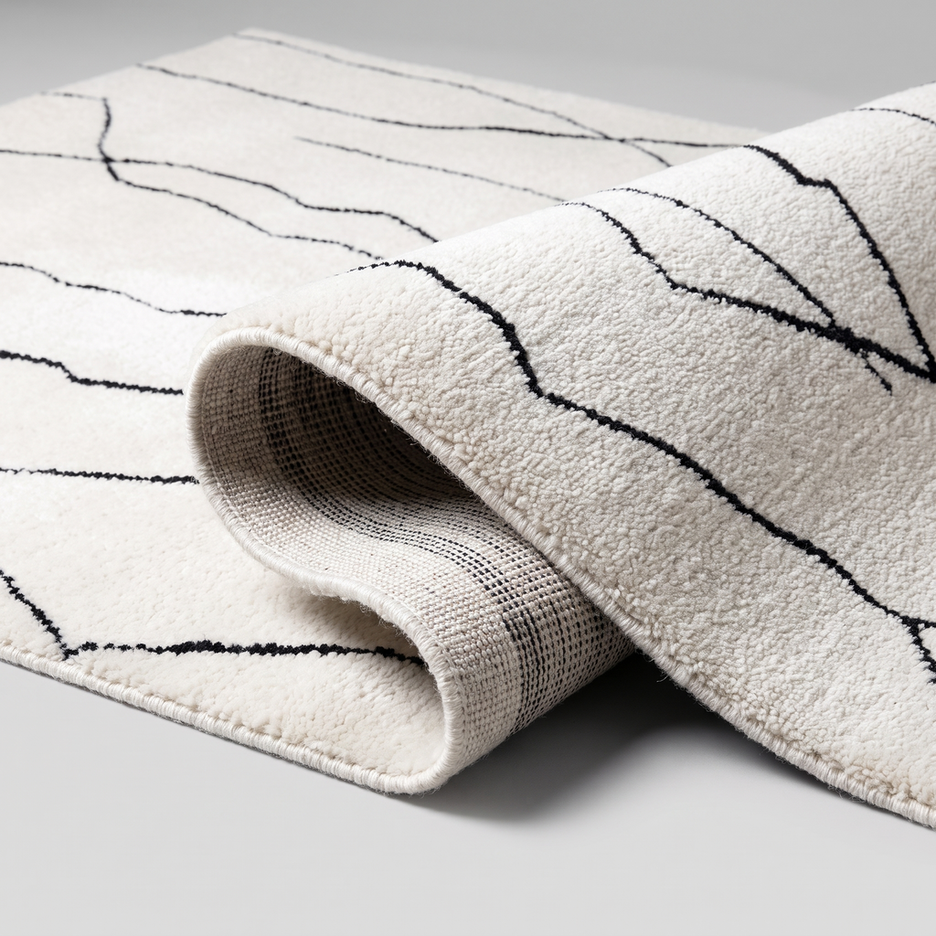 Angle et pli du tapis Grignan - détail du tissage