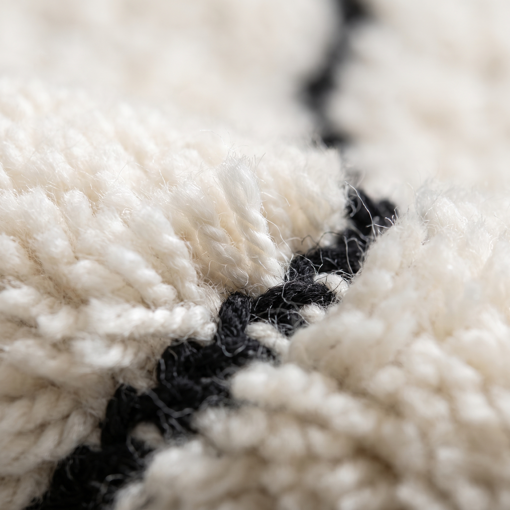 Zoom qualité du tissage du tapis Grignan