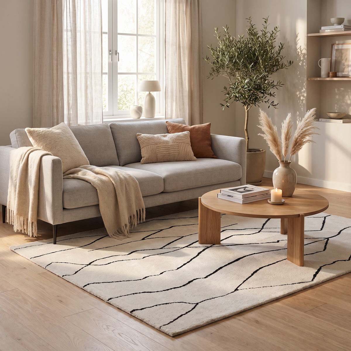 Tapis Grignan dans un salon moderne