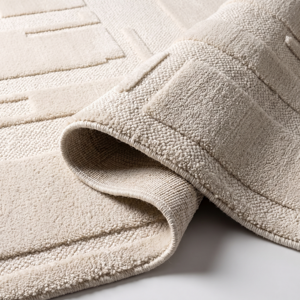 Angle et pli du tapis Maussane - détail du tissage