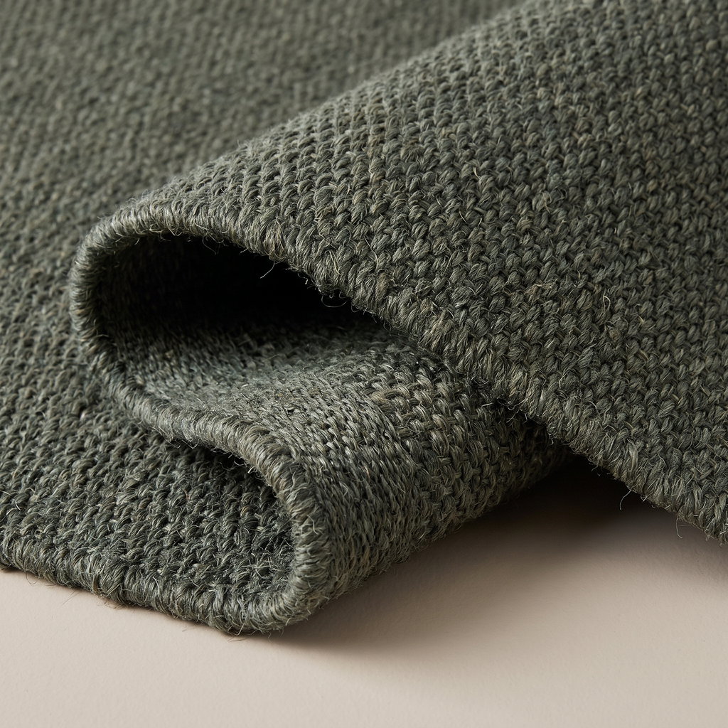 Angle et pli du tapis Dieulefit Thym - détail du tissage