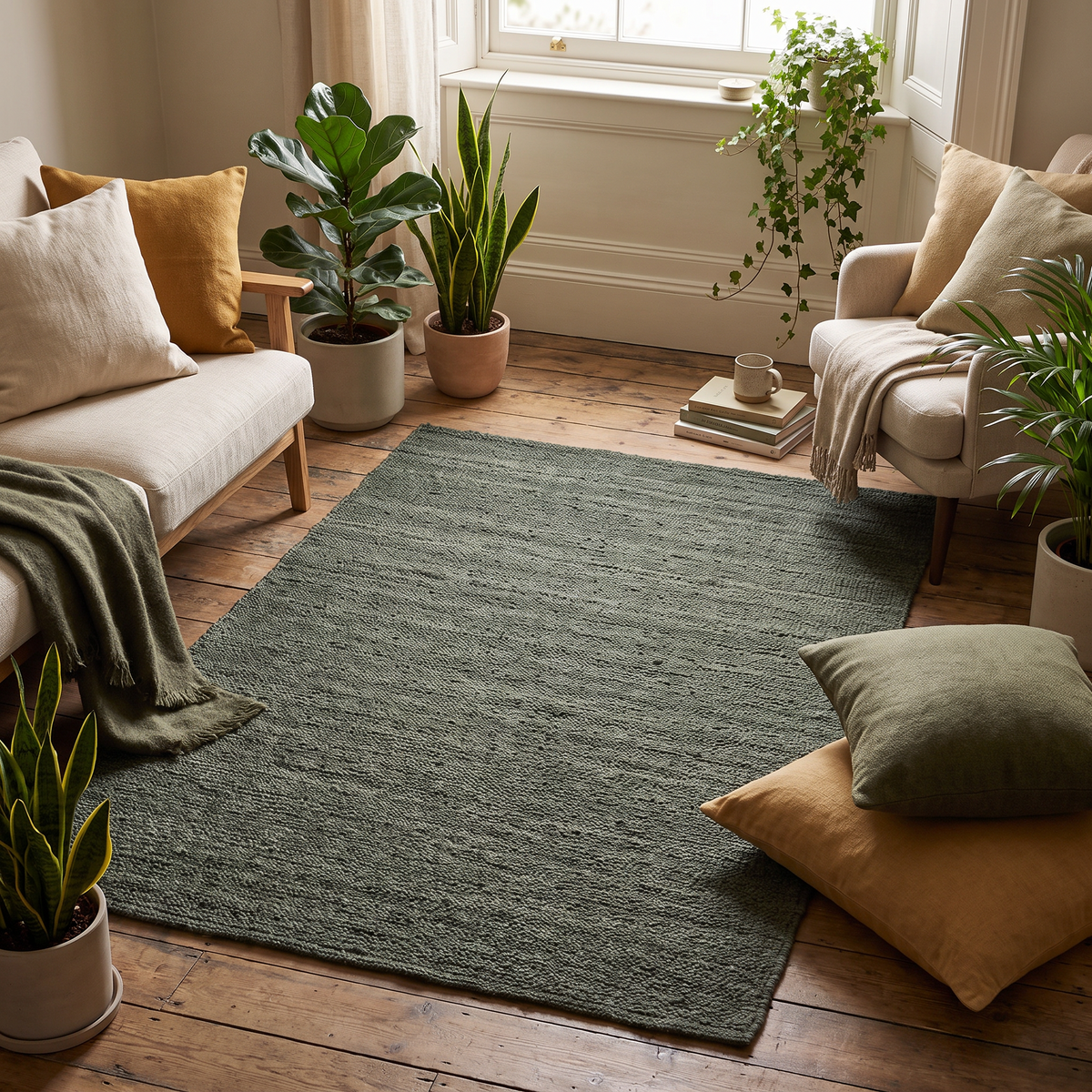Tapis Dieulefit Thym - salon vue large
