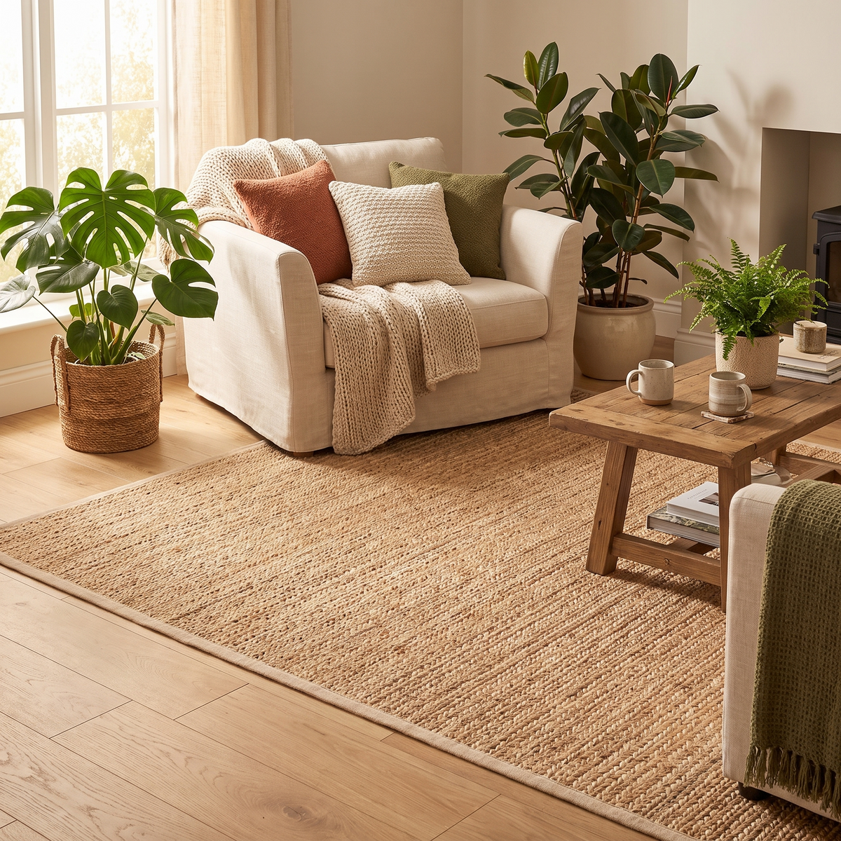 Tapis Vercors Naturel - salon vue large