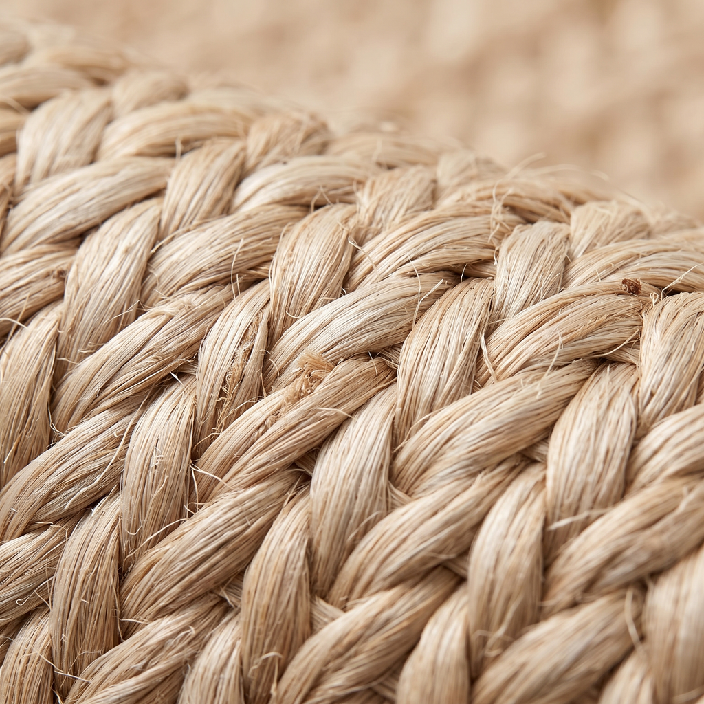 Zoom qualité du tissage du tapis Vercors Naturel