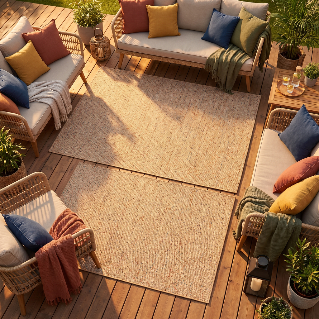 Tapis Calvi Multico sur une terrasse