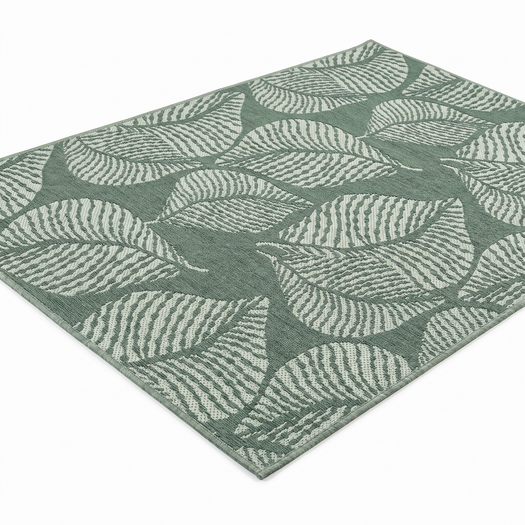 Tapis recyclé Lavandou Eucalyptus - vue produit fond blanc