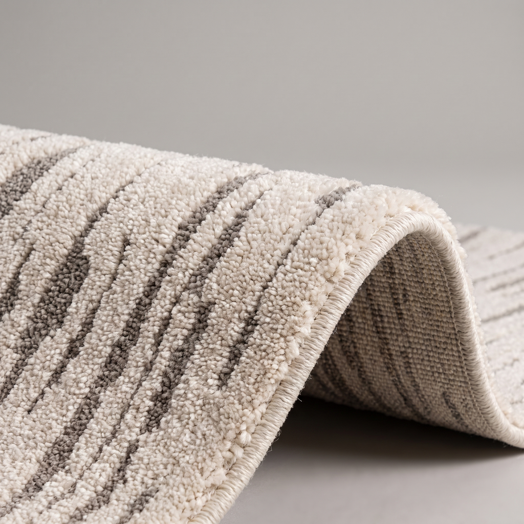 Angle et pli du tapis Cévennes Naturel - détail du tissage