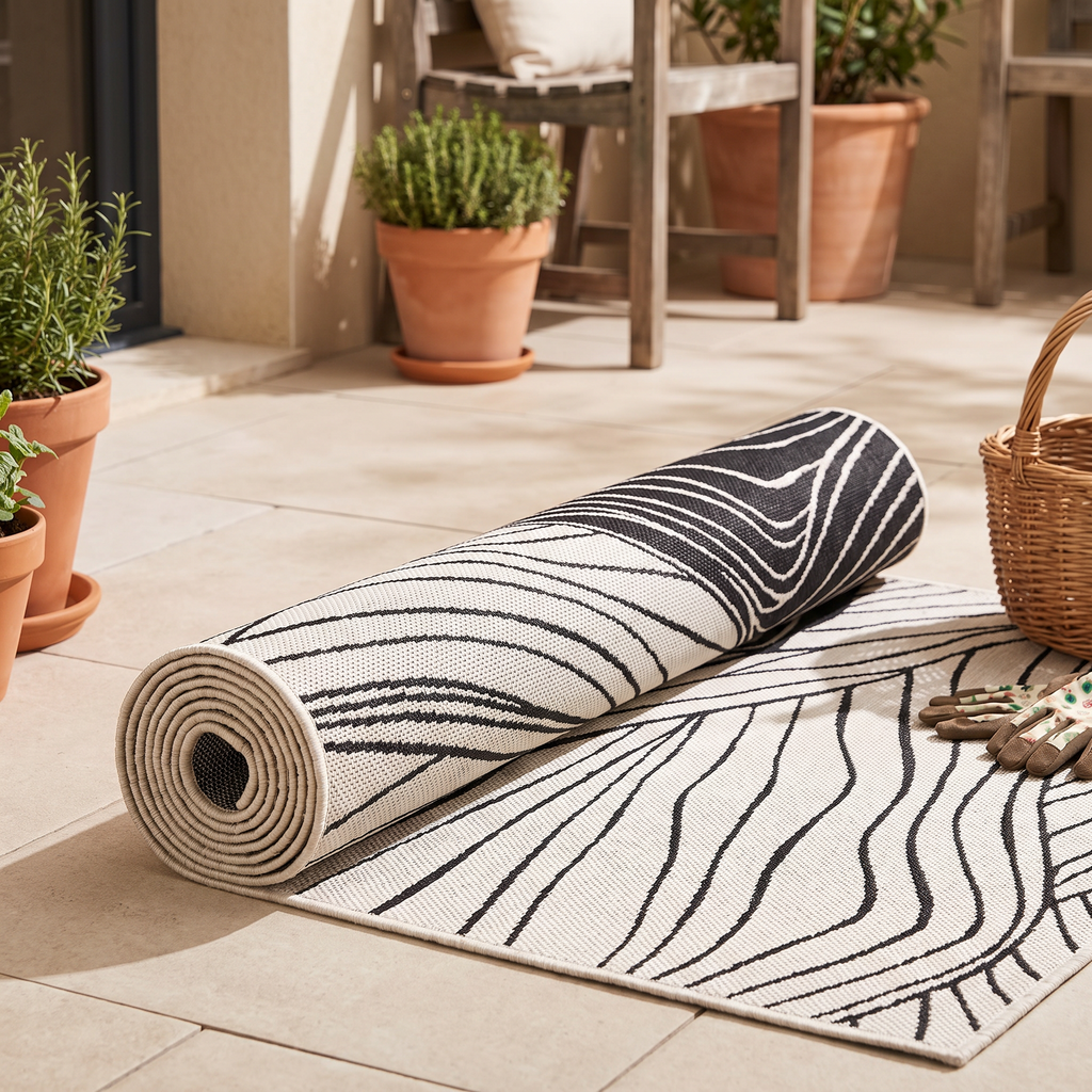 Tapis Bonifacio Tonnerre roulé en situation