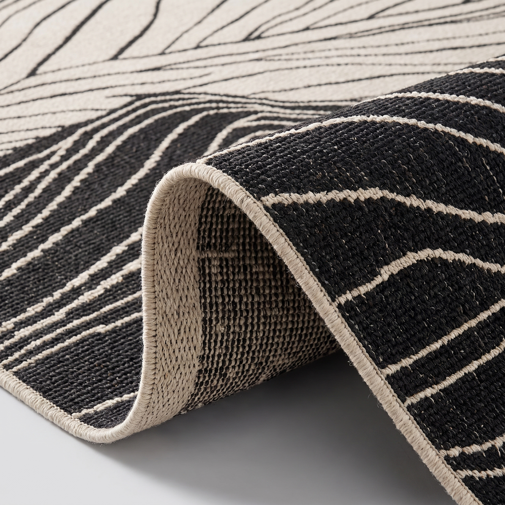 Angle et pli du tapis Bonifacio Tonnerre - détail du tissage