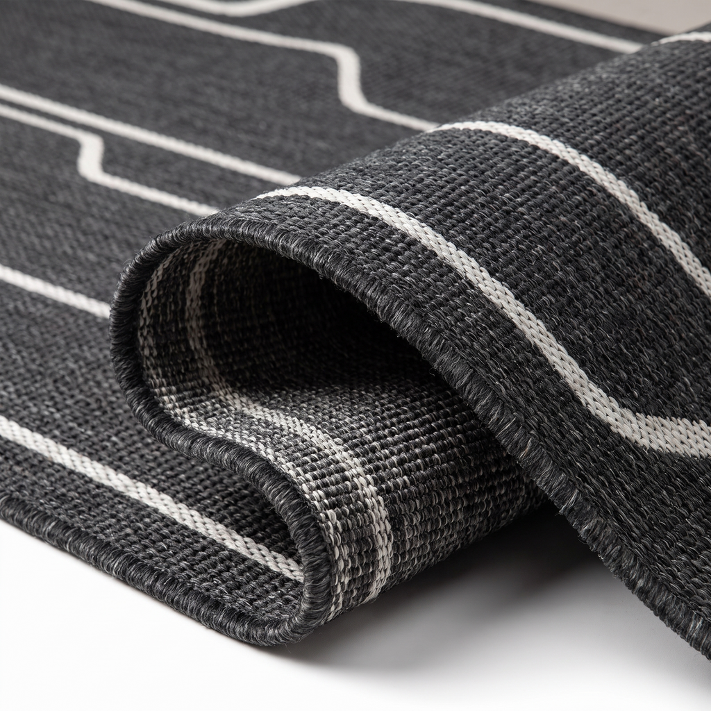 Angle et pli du tapis Lavezzi Tonnerre - détail du tissage