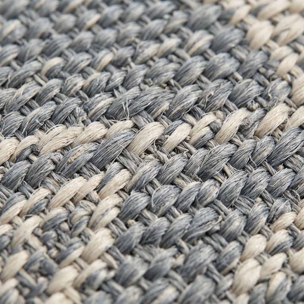 Zoom qualité du tissage du tapis Sète Acier
