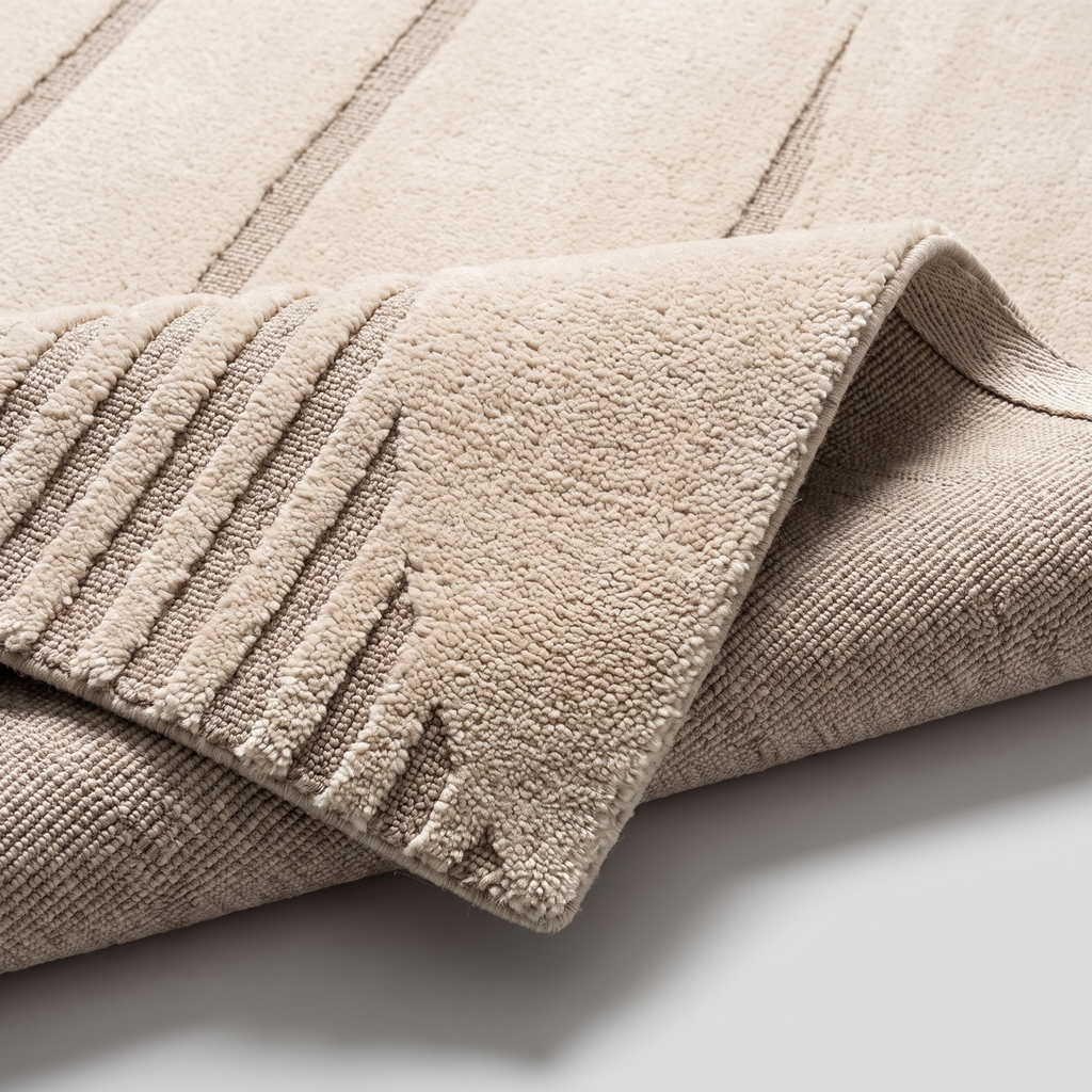Angle et pli du tapis Aubrac Naturel - détail du tissage