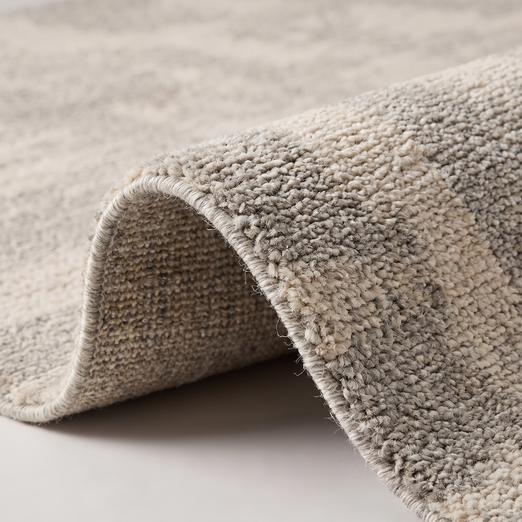 Angle et pli du tapis Margeride Naturel - détail du tissage
