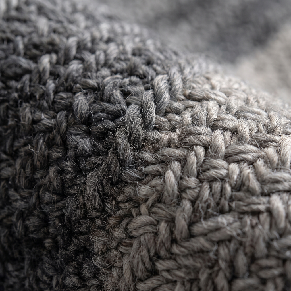 Zoom qualité du tissage du tapis Belledonne Acier